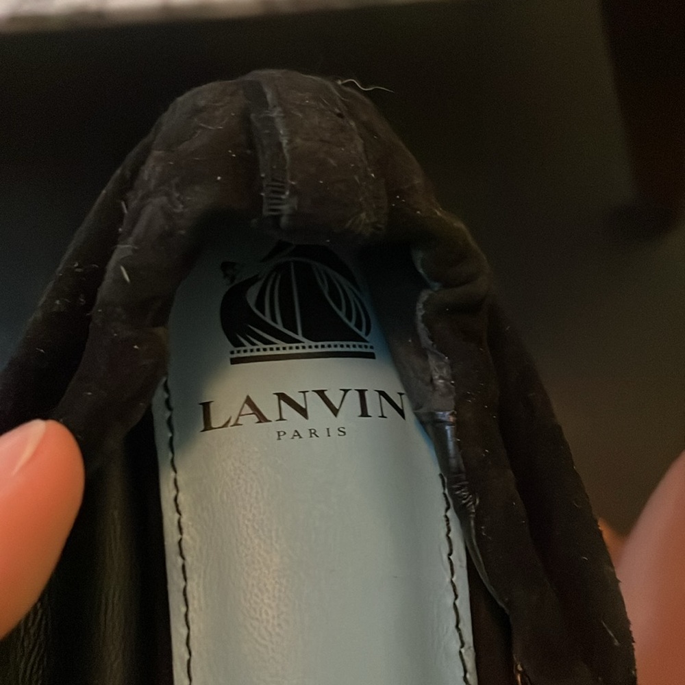 Lanvin Elegant Black Suede Loafers - size 7.5 - Picture 4 of 9